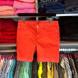 Talbots size 2 red 7” denim Bermuda shorts